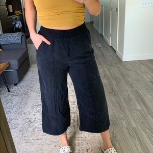 Top shop black/blue linen culotte pant